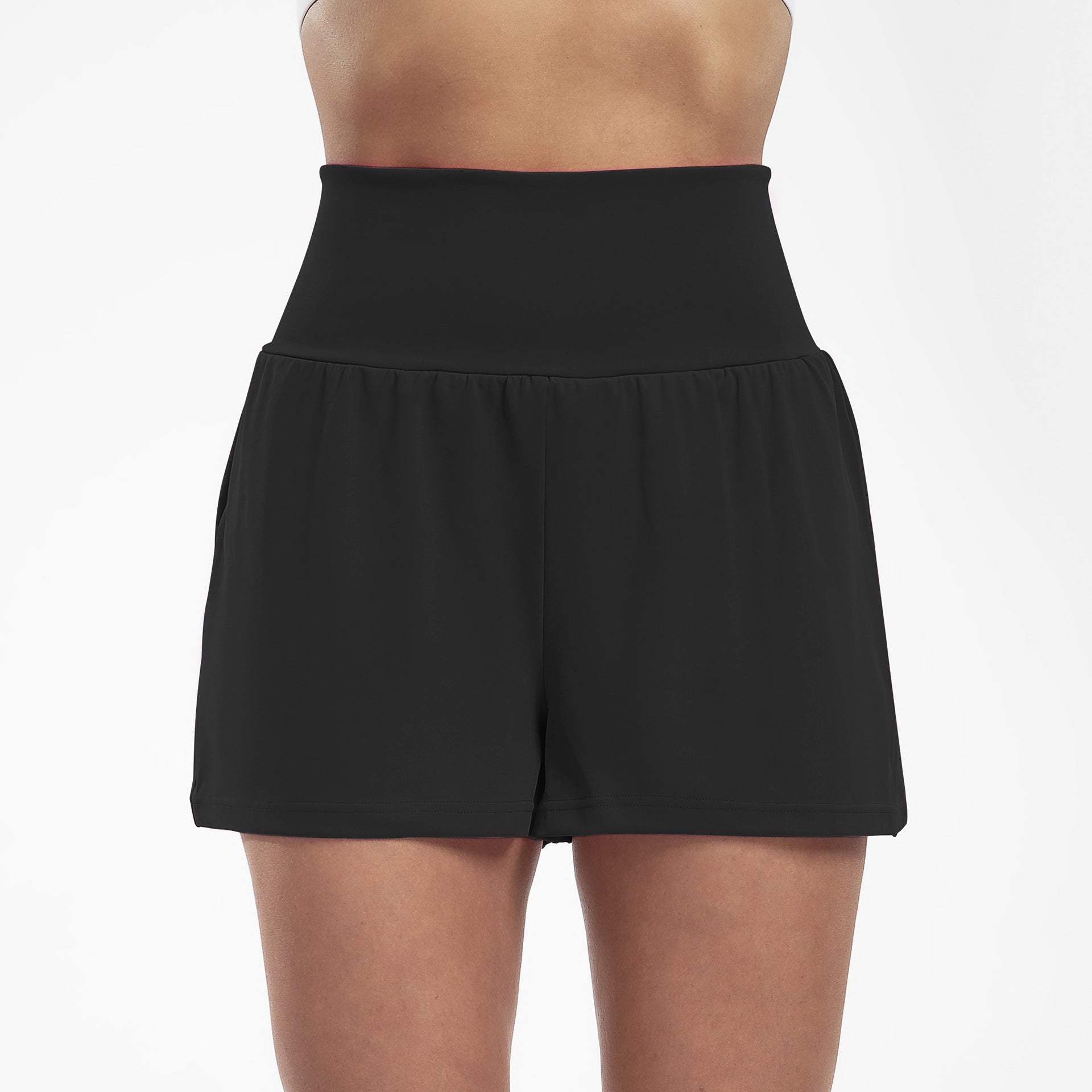 Airy Super High Waisted 2 - in - 1 Cool Touch Yoga Shorts 5'' with Pockets - Longer Length - Keep - Us