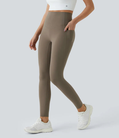 High Waisted Tummy Control Pocket Shaping Training Leggings - Keep - Us