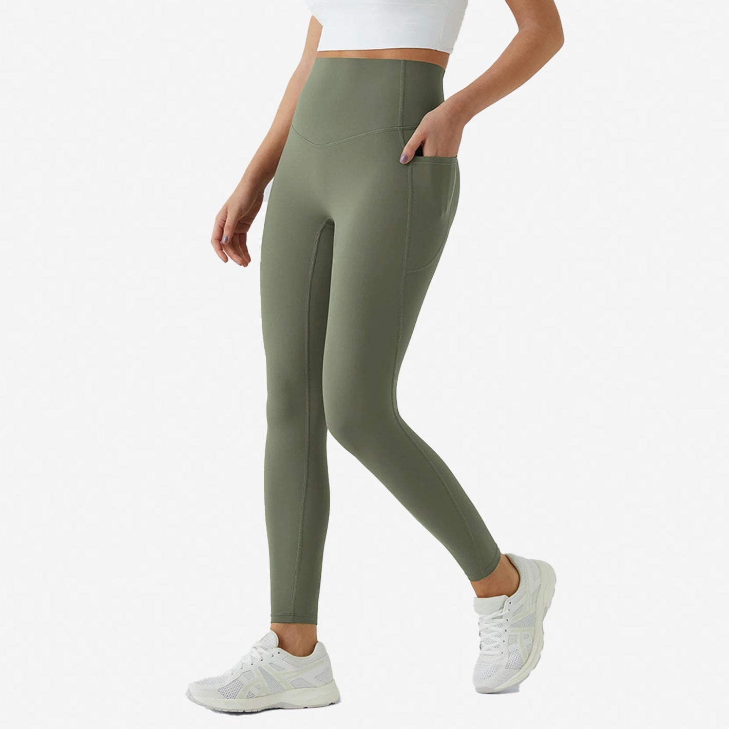 High Waisted Tummy Control Pocket Shaping Training Leggings - Keep - Us