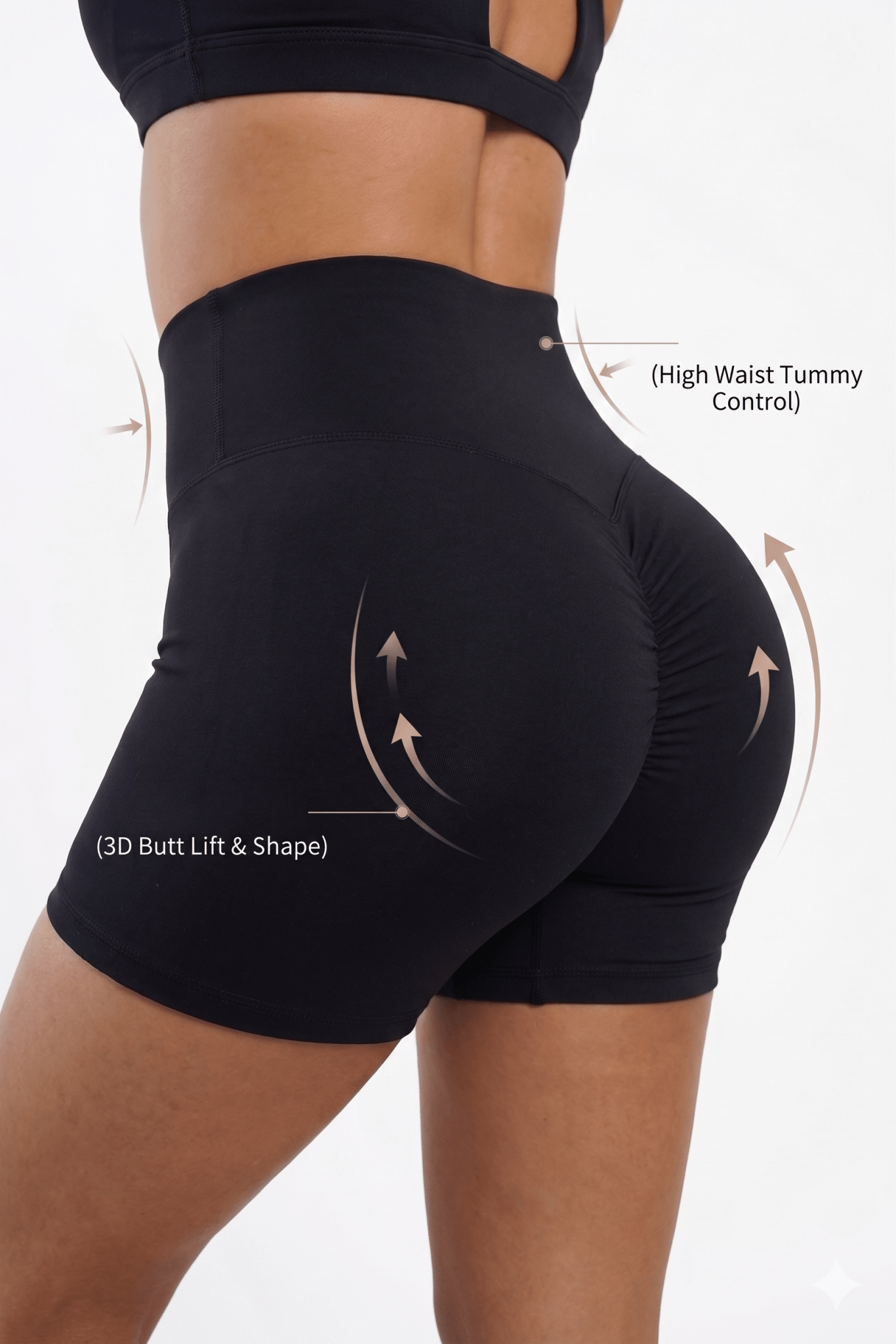 RECOIL SCRUNCH SHORTS - BLACK - Keep - Us