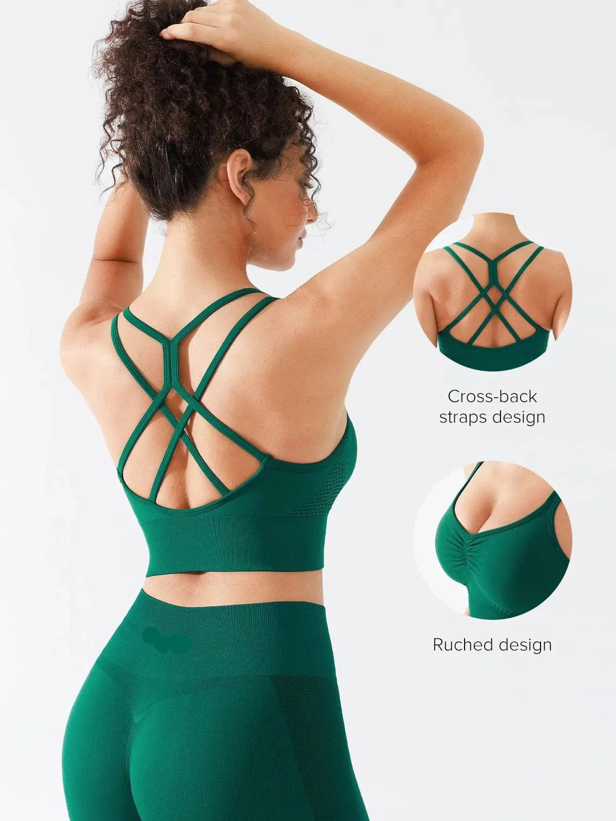 Seamless Criss Cross Spaghetti Racerback Sports Bra - Keep - Us