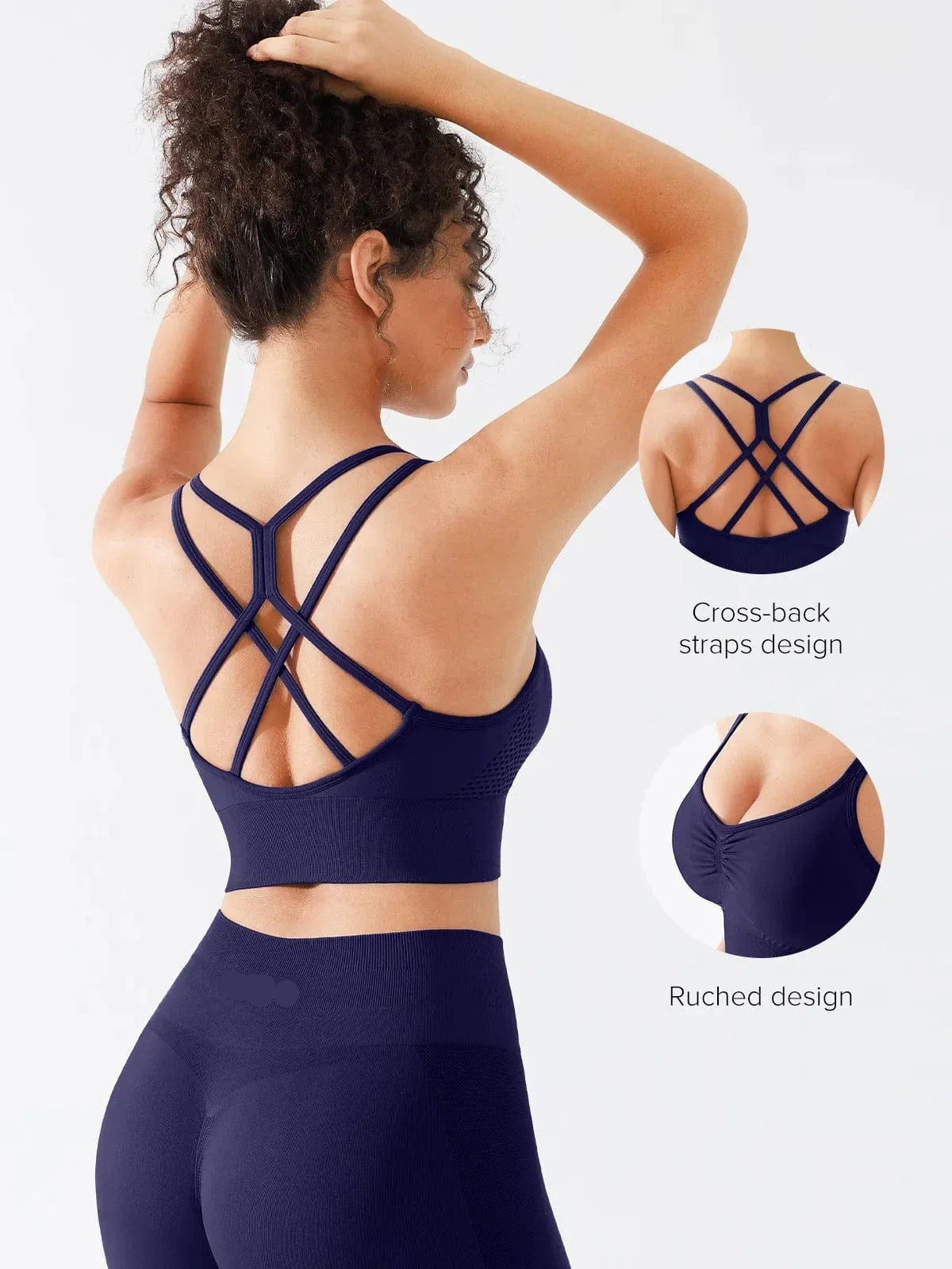 Seamless Criss Cross Spaghetti Racerback Sports Bra - Keep - Us