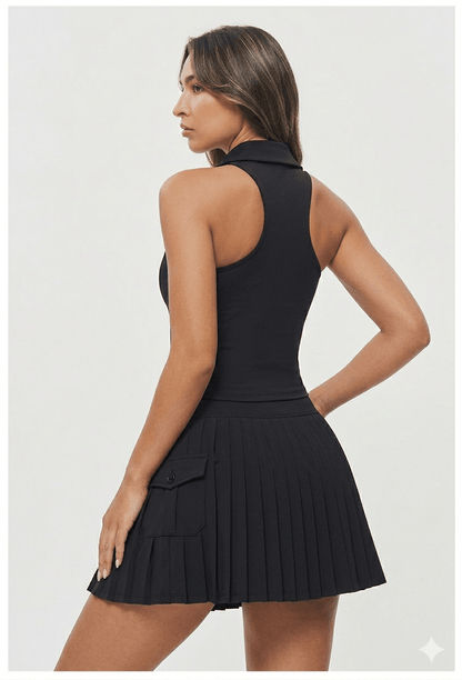 Zip Up Cargo Tank - Black - Keep - Us
